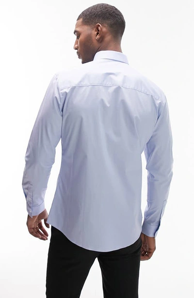 Shop Topman Formal Stretch Button-up Shirt In Light Blue