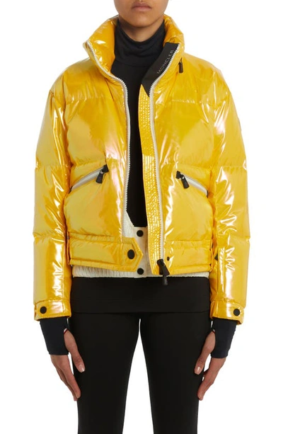 Shop Moncler Biche Down Puffer Jacket In Yellow