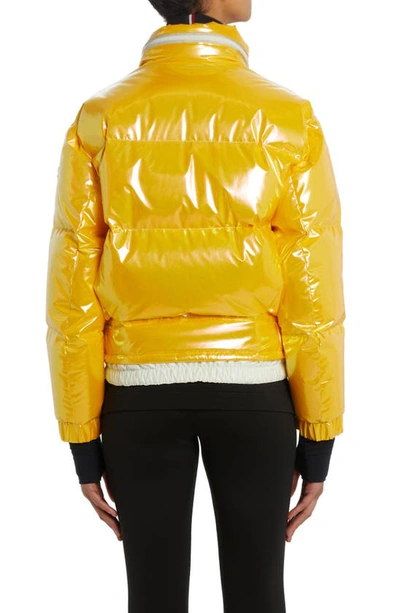 Shop Moncler Biche Down Puffer Jacket In Yellow