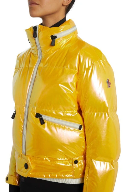 Shop Moncler Biche Down Puffer Jacket In Yellow