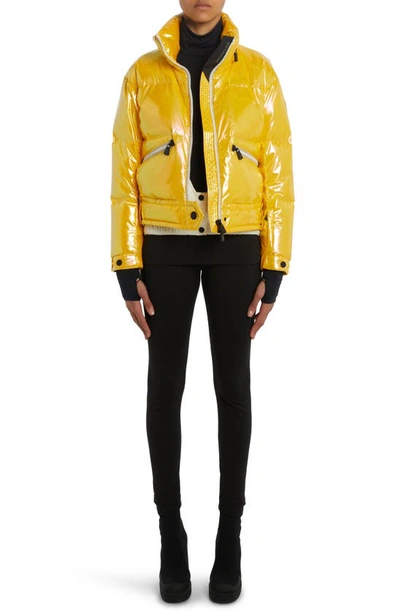 Shop Moncler Biche Down Puffer Jacket In Yellow