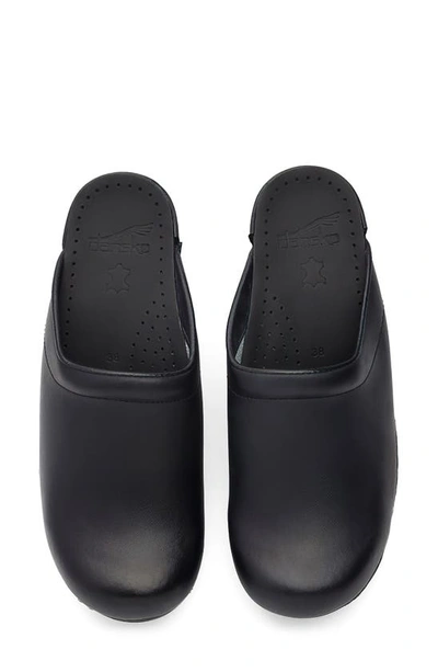 Shop Dansko 'sonja' Oiled Leather Clog In Black Cabrio