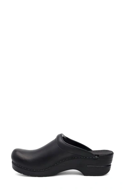 Shop Dansko 'sonja' Oiled Leather Clog In Black Cabrio