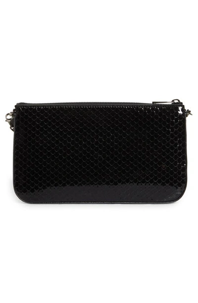 Shop Christian Louboutin Loubila Snakeskin Embossed Leather Shoulder Bag In Cm53 Black/ Black
