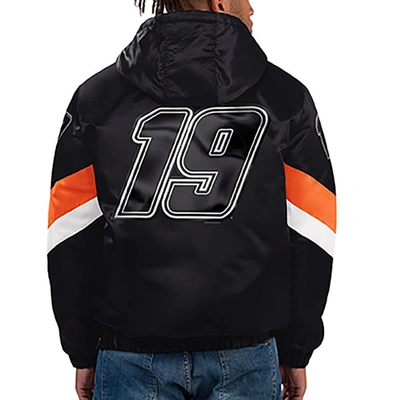 STARTER STARTER BLACK MARTIN TRUEX JR HOME TEAM SATIN HALF-ZIP HOODIE JACKET 