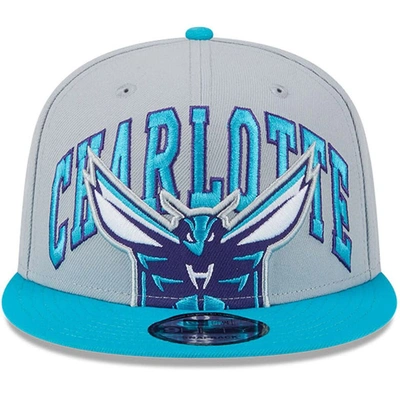 Shop New Era Gray/teal Charlotte Hornets Tip-off Two-tone 9fifty Snapback Hat