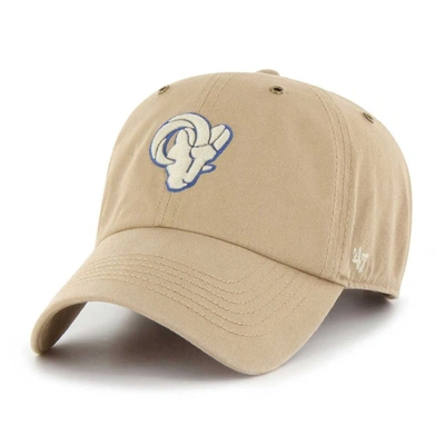 Shop 47 ' Khaki Los Angeles Rams Overton Clean Up Adjustable Hat