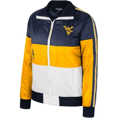 Shop The Wild Collective Gold West Virginia Mountaineers Color-block Puffer Full-zip Jacket