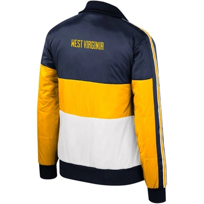 Shop The Wild Collective Gold West Virginia Mountaineers Color-block Puffer Full-zip Jacket