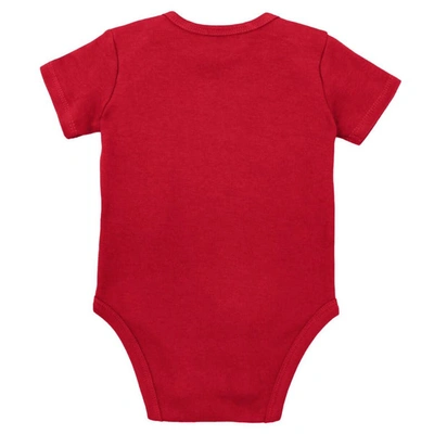 Shop Mitchell & Ness Infant  Scarlet/heather Gray Nebraska Huskers 3-pack Bodysuit, Bib And Bootie Set