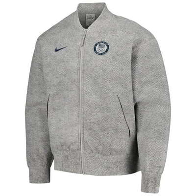 Shop Nike Gray Team Usa 2024 Summer Olympics Media Day Look Full-zip Jacket