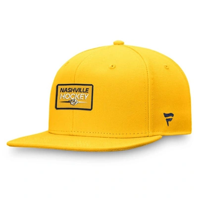 Shop Fanatics Branded  Gold Nashville Predators Authentic Pro Prime Snapback Hat