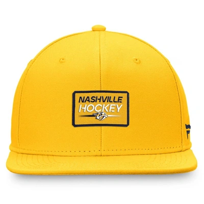 Shop Fanatics Branded  Gold Nashville Predators Authentic Pro Prime Snapback Hat