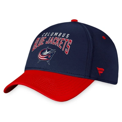 Shop Fanatics Branded Navy/red Columbus Blue Jackets Fundamental 2-tone Flex Hat