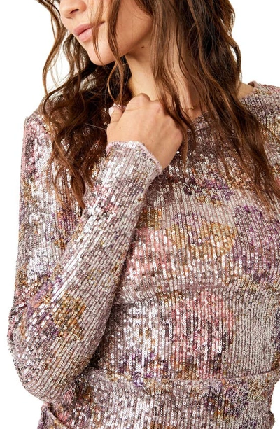 Shop Free People Gold Rush Sequin Top In Lilac Combo