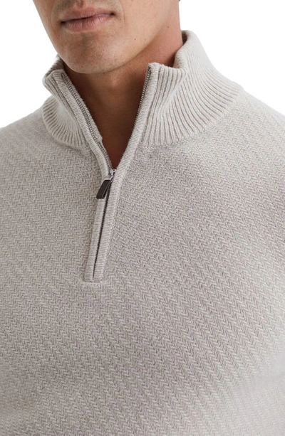Shop Reiss Tempo Quarter Zip Wool Blend Sweater In Oatmeal Melange