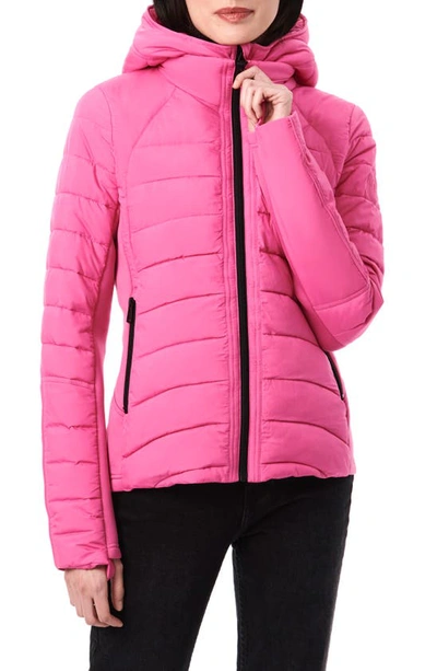 Bernardo hooded quilted water repellent online jacket