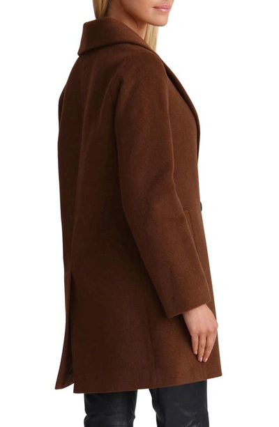Shop Avec Les Filles Shawl Collar Coat In Dark Brown