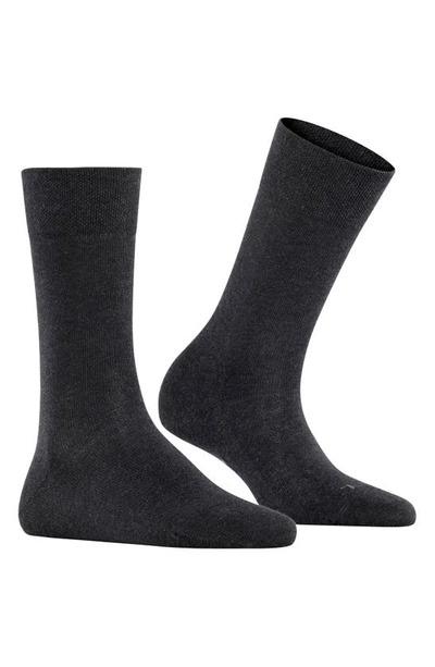 Shop Falke Sensitive London Cotton Blend Socks In Anthra Mel