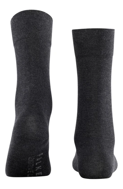 Shop Falke Sensitive London Cotton Blend Socks In Anthra Mel