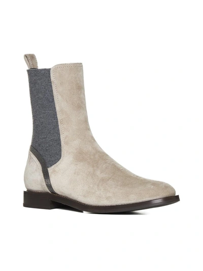 Shop Brunello Cucinelli Boots In Grey