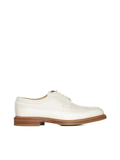 Brunello Cucinelli Perforated-embellished Suede Derby Shoes In Beige