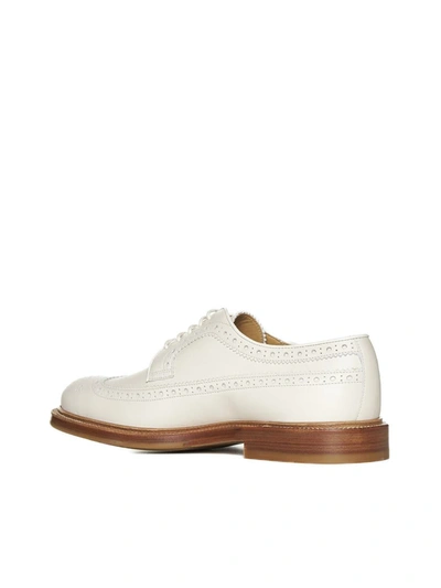 Brunello Cucinelli Perforated-embellished Suede Derby Shoes In Beige