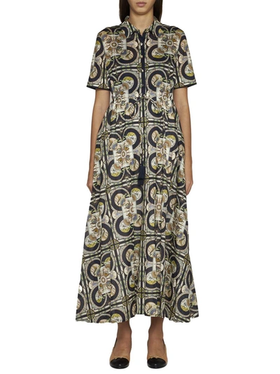 Shop Tory Burch Dresses In Navy Sundial Square