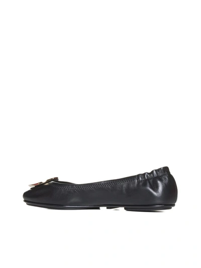 Shop Tory Burch Flat Shoes In Perfect Black / Gold