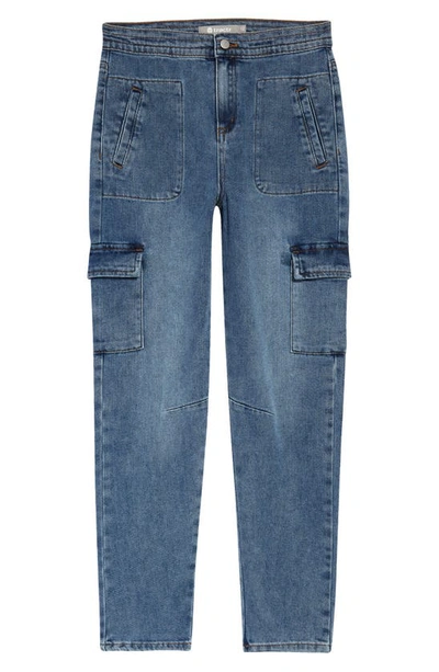 Shop Tractr Kids' Denim Cargo Jeans In Indigo