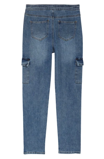 Shop Tractr Kids' Denim Cargo Jeans In Indigo