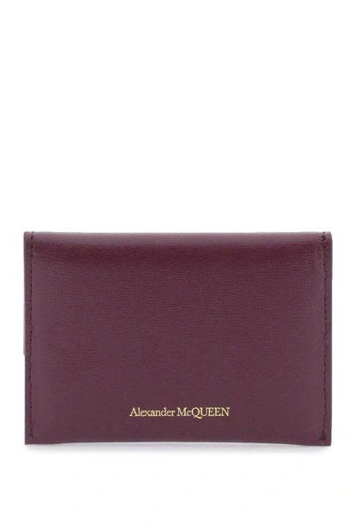 Shop Alexander Mcqueen Envelope Skull Card Holder Pouch Women In Purple