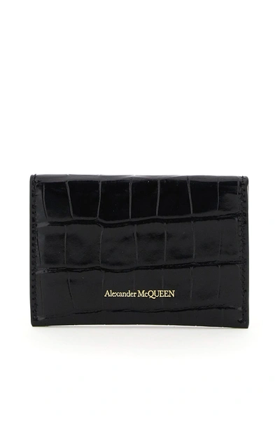 Shop Alexander Mcqueen Envelope Skull Card Holder Pouch Women In Black