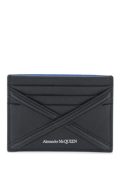 Shop Alexander Mcqueen Leather Harness Cardholder Men In Black