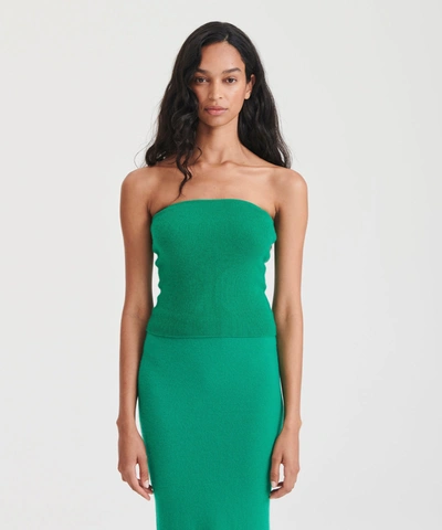 Shop Naadam Signature Cashmere Ribbed Tube Top In Kelly Green