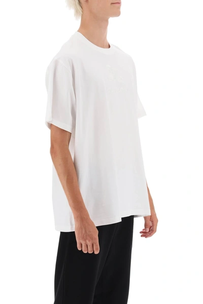 Shop Burberry Tempah T-shirt With Embroidered Ekd Men In White