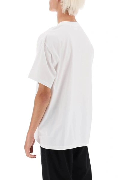 Shop Burberry Tempah T-shirt With Embroidered Ekd Men In White