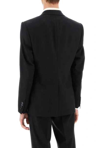 Shop Dolce & Gabbana Sicilia Single-breasted Monogram Jacket Men In Black