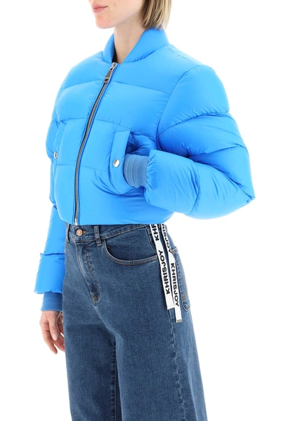 Shop Khrisjoy Cropped Puff Jacket Women In Blue
