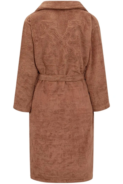 Shop Off-white Arrow Bathrobe Women In Brown