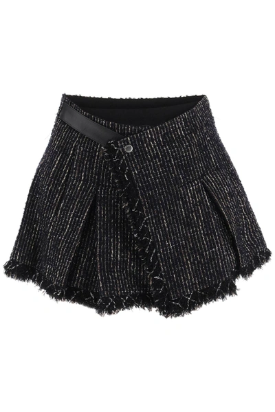 Shop Sacai Tweed And Faille Skort Women In Black