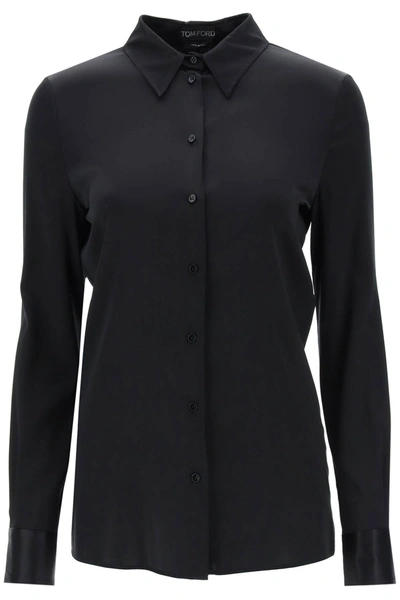 Shop Tom Ford Silk Satin Shirt Women In Black