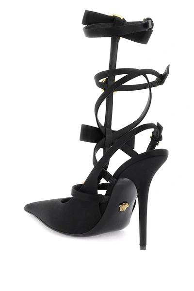 Shop Versace Slingback Pumps With Gianni Ribbon Bows Women In Black
