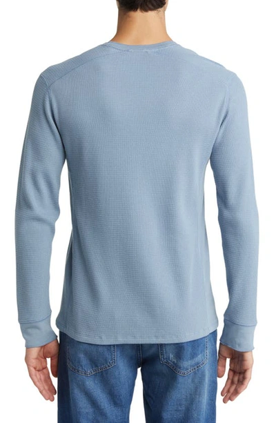 Shop Vince Thermal Long Sleeve T-shirt In Pacific Blue
