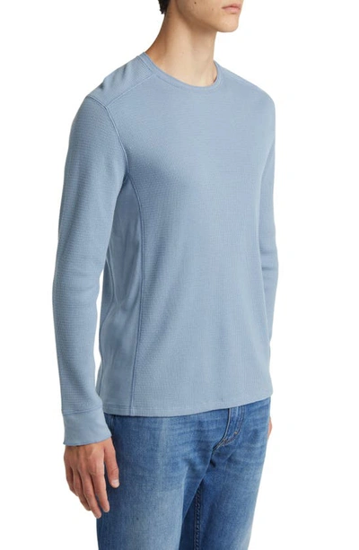 Shop Vince Thermal Long Sleeve T-shirt In Pacific Blue
