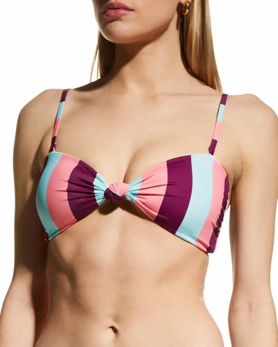 Shop Tanya Taylor Poppy Bikini Top In Salmon Rose Multi