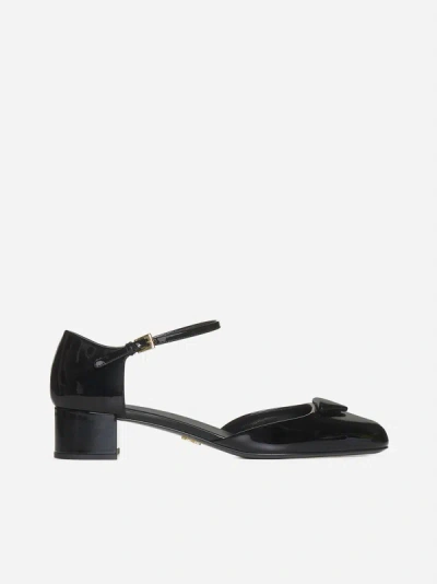 Shop Prada Patent Leather Mary Jane Pumps In Black