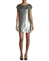 ALICE AND OLIVIA Sherry Sequined Tee Dress, Gray