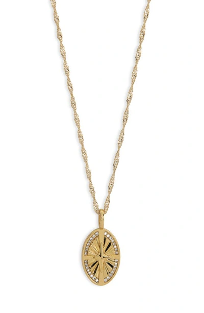 Shop Miranda Frye Irene Chain Wanderlust Cubic Zirconia Pendant Necklace In Gold