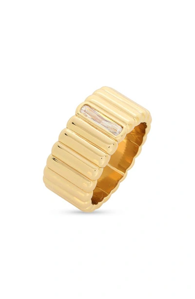 Shop Miranda Frye Lisa Cubic Zirconia Baguette Ring In Gold